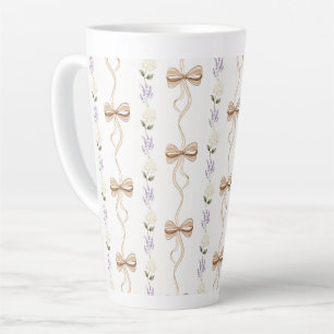 Hübsche Lavendel Weiße Blumen Schleifen Milchtasse