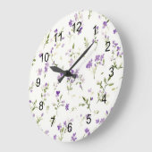 Hübsche Lavendelblüten Große Wanduhr (Winkel)