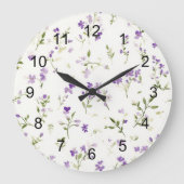 Hübsche Lavendelblüten Große Wanduhr (Vorderseite)