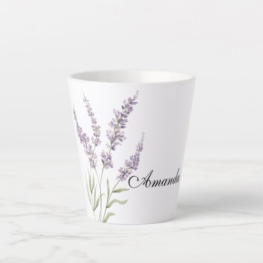 Hübsche Lavendelblüten Milchtasse (Vorderseite)