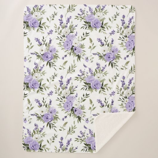 Hübsche Lavendelblüten  Sherpadecke (Vorderseite)