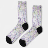 Hübsche Lavendelblüten Socken (Linkes Detail)
