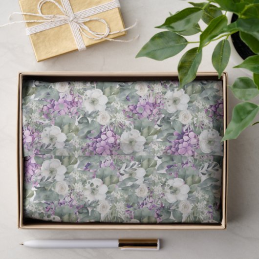 Hübsche Lavender Hydrangeas & Eucalyptus Seidenpapier (Geschenk)