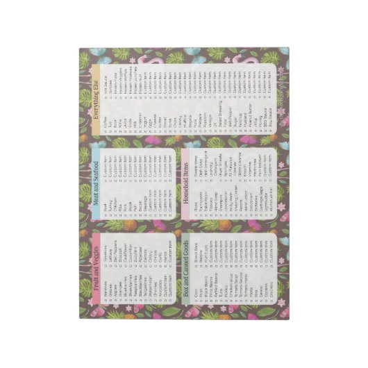 Hübsche Lebensmittelanzeigen, Lebensmittelartikel Notizblock (Rotiert)