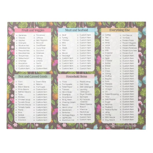 Hübsche Lebensmittelanzeigen, Lebensmittelartikel Notizblock (Vorderseite)