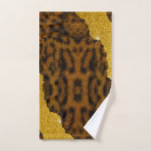 Hübsche Lederleopardendrucke mit Glitzer Badhandtuch Set (Handtuch)