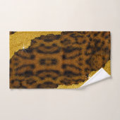 Hübsche Lederleopardendrucke mit Glitzer Badhandtuch Set (Handtuch)