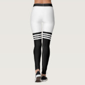 Hübsche Leggings mit Imitaten schwarz über Kniesoc (Rückseite)
