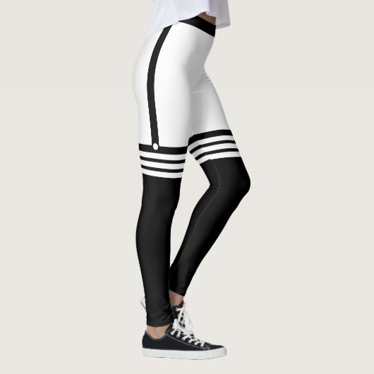 Hübsche Leggings mit Imitaten schwarz über Kniesoc (Rechts)
