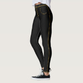 Hübsche Leggings mit Imitaten Schwarze Jeans (Links)