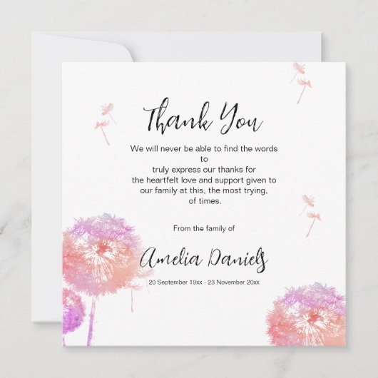 Hübsche Leuchte Beerdigung Dankeschön Karte (Vorderseite)