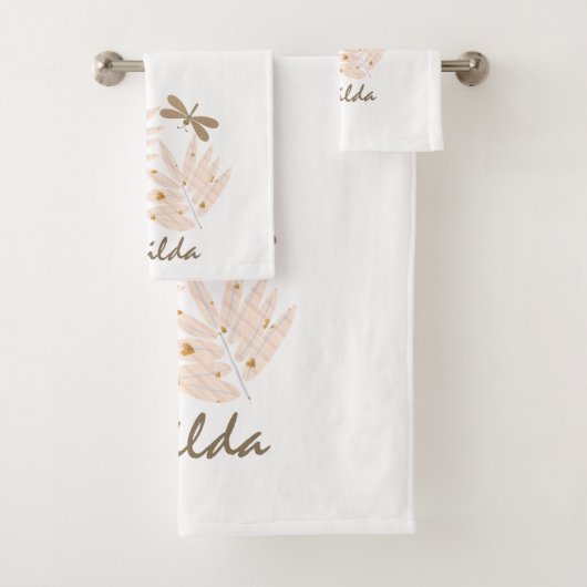 Hübsche Libelle und Blätter Feminine Badhandtuch Set (Insitu)
