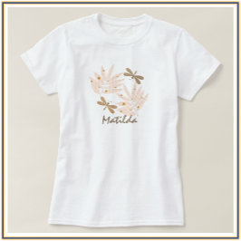 Hübsche Libelle und Blätter Feminine T-Shirt