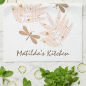 Hübsche Libelle und Blätter Geschirrtuch (Gefaltet)