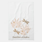 Hübsche Libelle und Blätter Geschirrtuch (Vertikal)