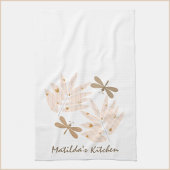 Hübsche Libelle und Blätter Geschirrtuch