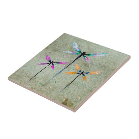 Hübsche Libellen-Aquarellbilder Fliese (Seite)