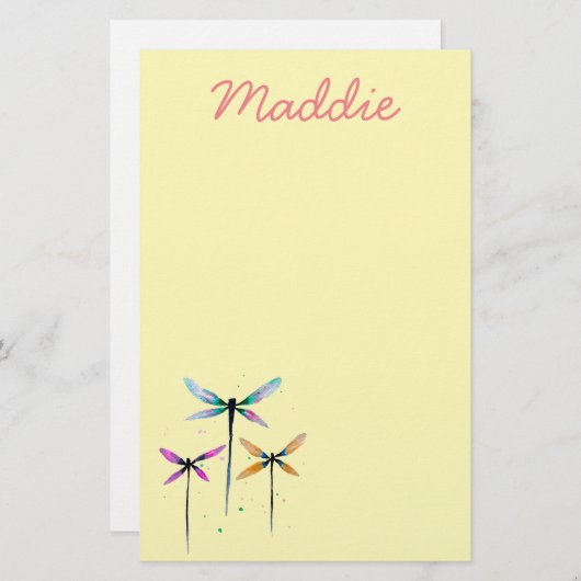 Hübsche Libellen, rustikal Briefpapier (Vorne/Hinten)