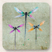 Hübsche Libellen, rustikal Getränkeuntersetzer (Vorderseite)