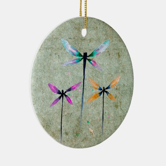 Hübsche Libellen, rustikal Keramik Ornament (Rechts)