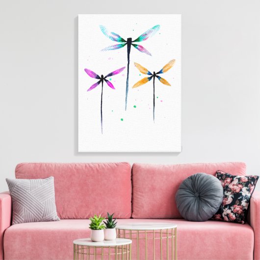 Hübsche Libellen, rustikal Leinwanddruck (Insitu (Wohnzimmer))