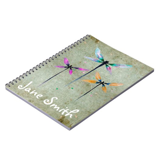 Hübsche Libellen, rustikal Notizblock (Linke Seite)