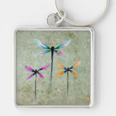 Hübsche Libellen, rustikal Schlüsselanhänger (Vorne)
