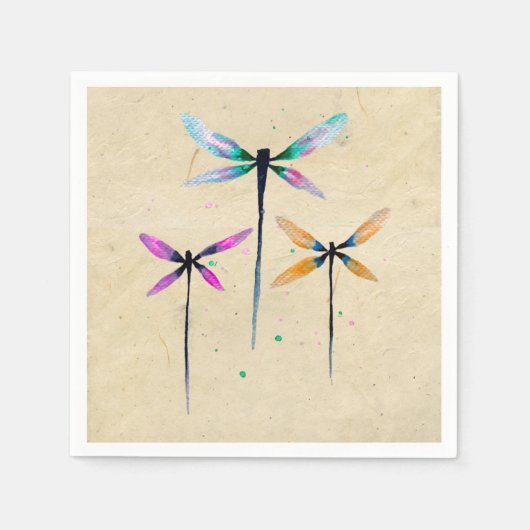 Hübsche Libellen, rustikal Serviette (Vorderseite)