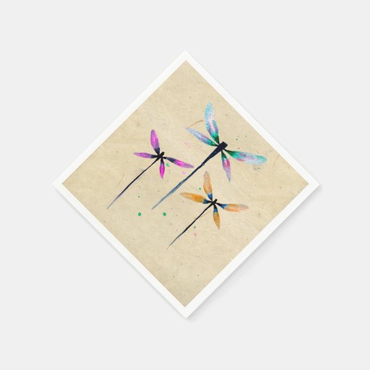 Hübsche Libellen, rustikal Serviette (Ecke)