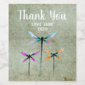 Hübsche Libellen, rustikal Weinetikett (Einzelnes Label)