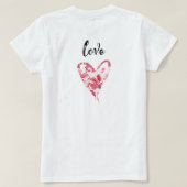 Hübsche Liebe Blumenherz T-Shirt (Design Rückseite)