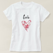Hübsche Liebe Blumenherz T-Shirt (Design vorne)