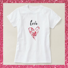 Hübsche Liebe Blumenherz T-Shirt