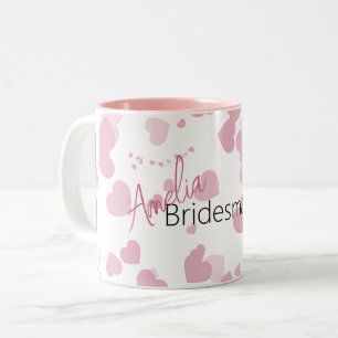 Hübsche Liebe Personalisiert Bridesmaid Zweifarbige Tasse