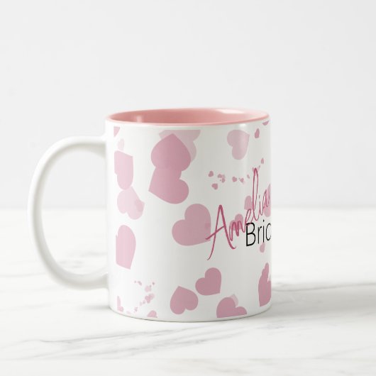 Hübsche Liebe Personalisiert Bridesmaid Zweifarbige Tasse (Links)