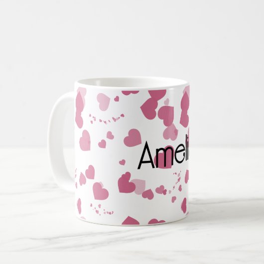 Hübsche Liebe Personalisiert Kaffeetasse (Vorderseite Links)