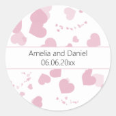 Hübsche Liebe Personalisierter Hochzeitsticker Runder Aufkleber (Vorderseite)