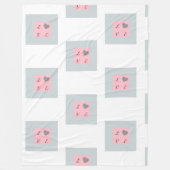Hübsche Liebe Text in einem Quadrat-Design Rosa un Fleecedecke (Vorderseite)