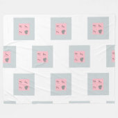 Hübsche Liebe Text in einem Quadrat-Design Rosa un Fleecedecke (Vorderseite (Horizontal))
