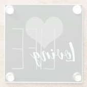 hübsche LIEBENE Schrift mit Herz | Glasuntersetzer (Rückseite)