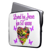 HÜBSCHE LILA 50. GEBURTSTAG-DESIGN LAPTOPSCHUTZHÜLLE (Vorderseite Links)