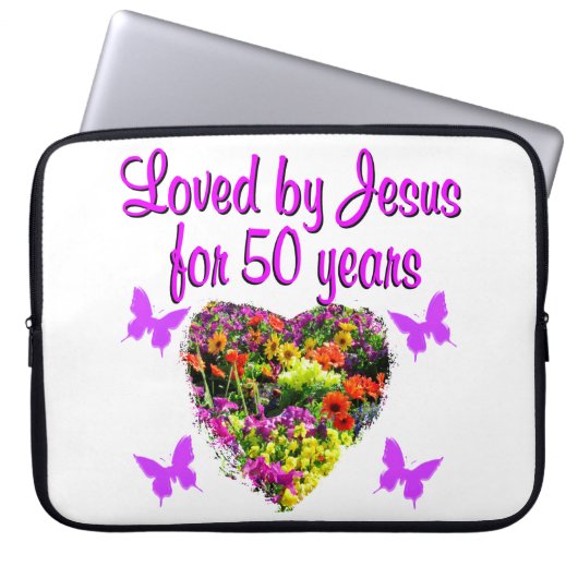 HÜBSCHE LILA 50. GEBURTSTAG-DESIGN LAPTOPSCHUTZHÜLLE (Vorderseite)