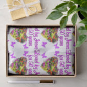 HÜBSCHE LILA 50. GEBURTSTAG-DESIGN SEIDENPAPIER (Geschenk)