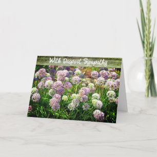 Hübsche Lila Allium Garden Blume mit Beileid Karte