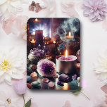 Hübsche Lila Amethyst-Edelsteine und Kristalle Magnet<br><div class="desc">Hübscher spiritueller Magnet mit Amethysten,  Kerzen,  Steinen und Edelsteinen und voller positiver Vibes!</div>