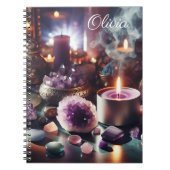 Hübsche Lila Amethyst-Edelsteine und Kristalle Notizblock (Vorderseite)