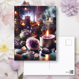 Hübsche Lila Amethyst-Edelsteine und Kristalle Postkarte