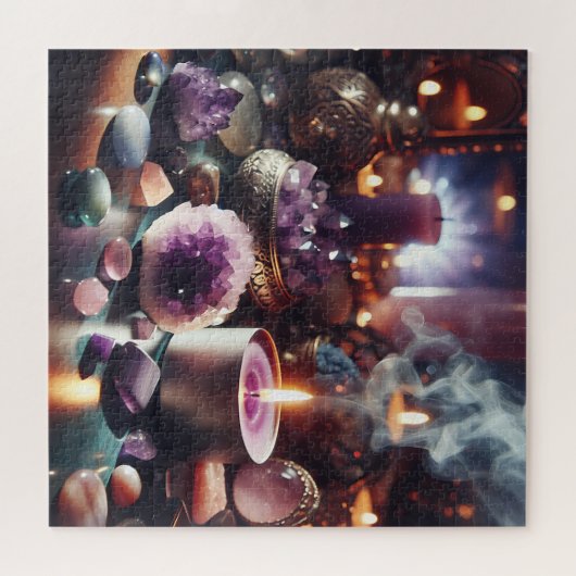 Hübsche Lila Amethyst-Edelsteine und Kristalle Puzzle (Horizontal)