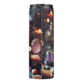 Hübsche Lila Amethyst-Edelsteine und Kristalle Thermosbecher (Rückseite)