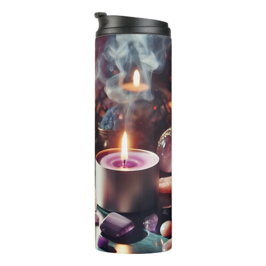 Hübsche Lila Amethyst-Edelsteine und Kristalle Thermosbecher (Nach rechts gedreht)